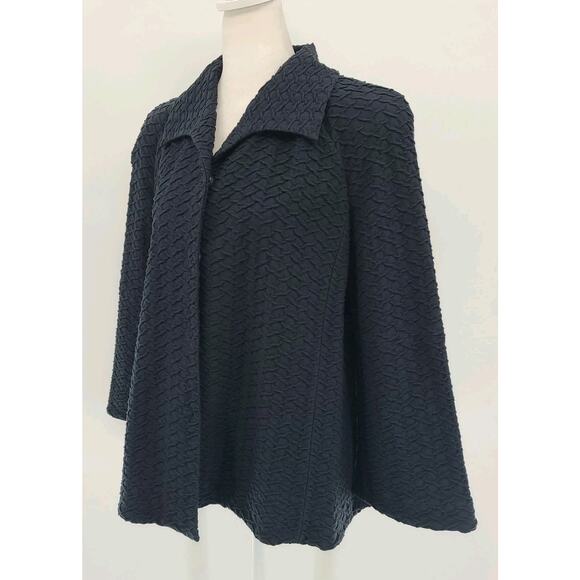 ARMANI Collezioni Car Coat Blazer Jacket Size 8 Snap Front Shoulder Pads Collar - Picture 3 of 13